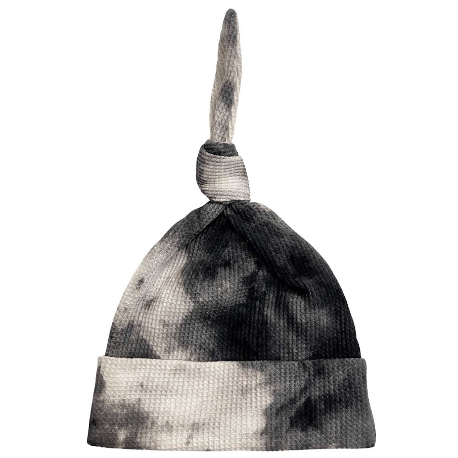 Boy SpearmintLOVE | Organic Waffle Knot Beanie, Black Tie Dye