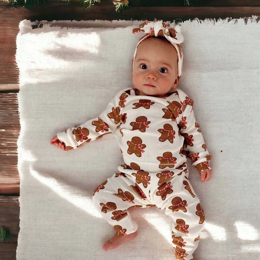 Girl SpearmintLOVE | Organic Waffle 2-Piece Set, Gingerbread Man