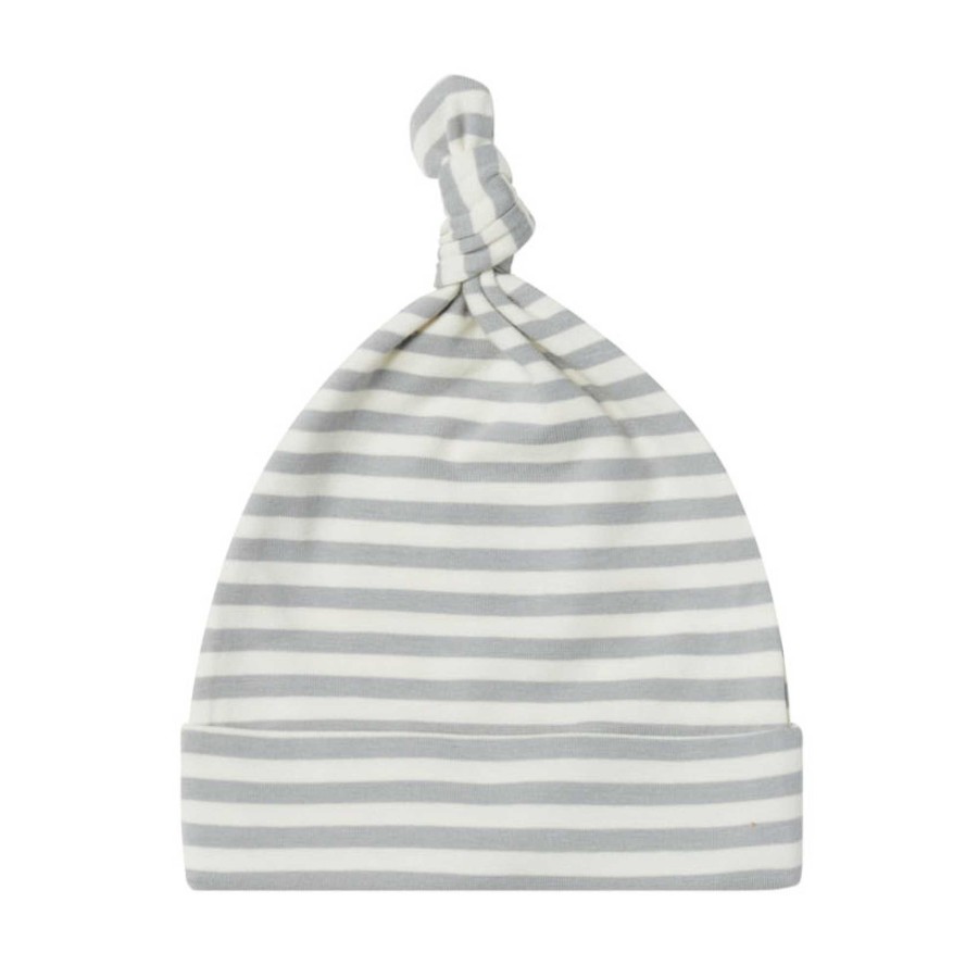 Accessories Quincy Mae | Knotted Hat, Dusty Blue Stripe