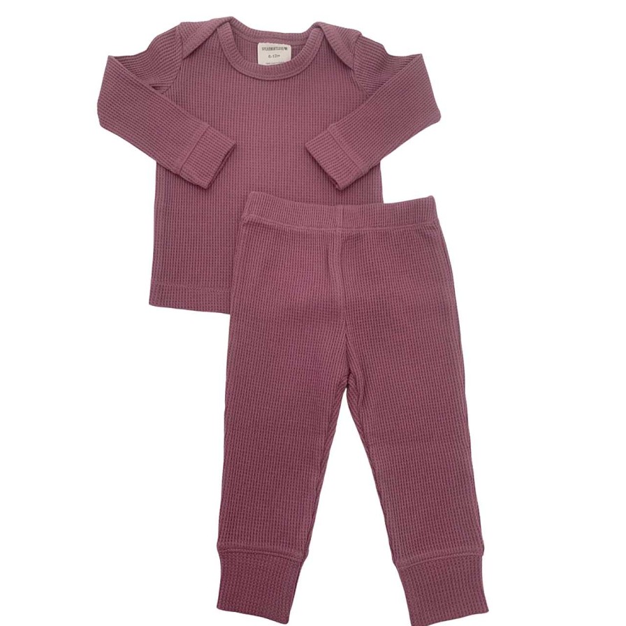 Girl SpearmintLOVE | Organic Waffle 2-Piece Set, Winterberry