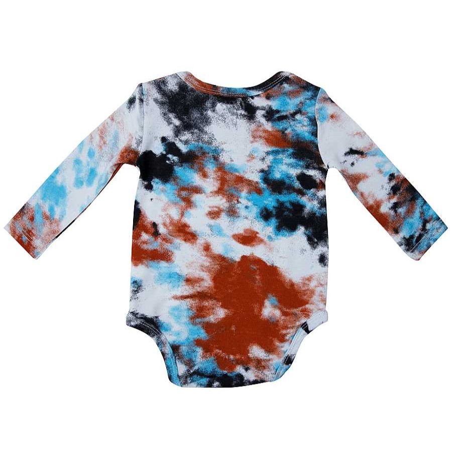 Girl Angel Dear x SpearmintLOVE | Long Sleeve Bodysuit, Crinkle Tie Dye Blue