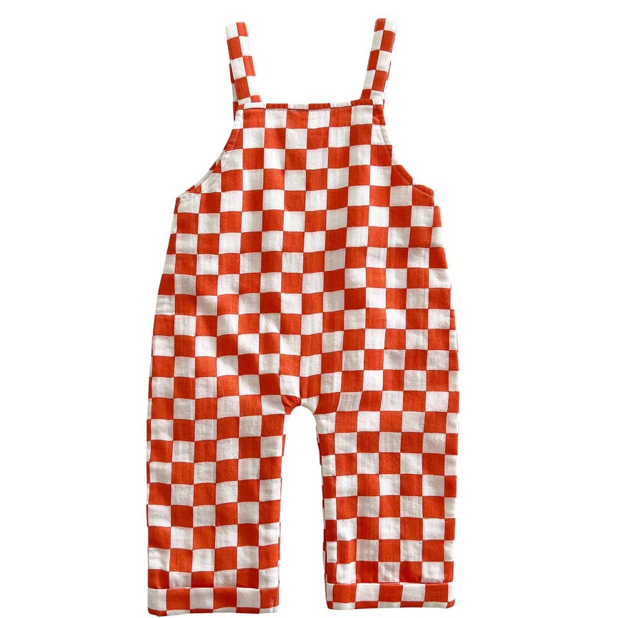 Boy SIIX Collection | Tangerine Checkerboard / Organic Phoenix Overall