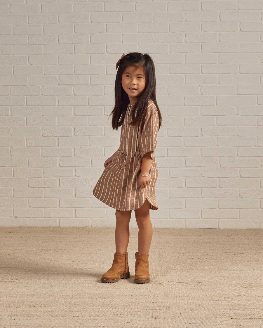 Girl Rylee & Cru | Rylee & Cru Eleni Dress, Cedar Pinstripe