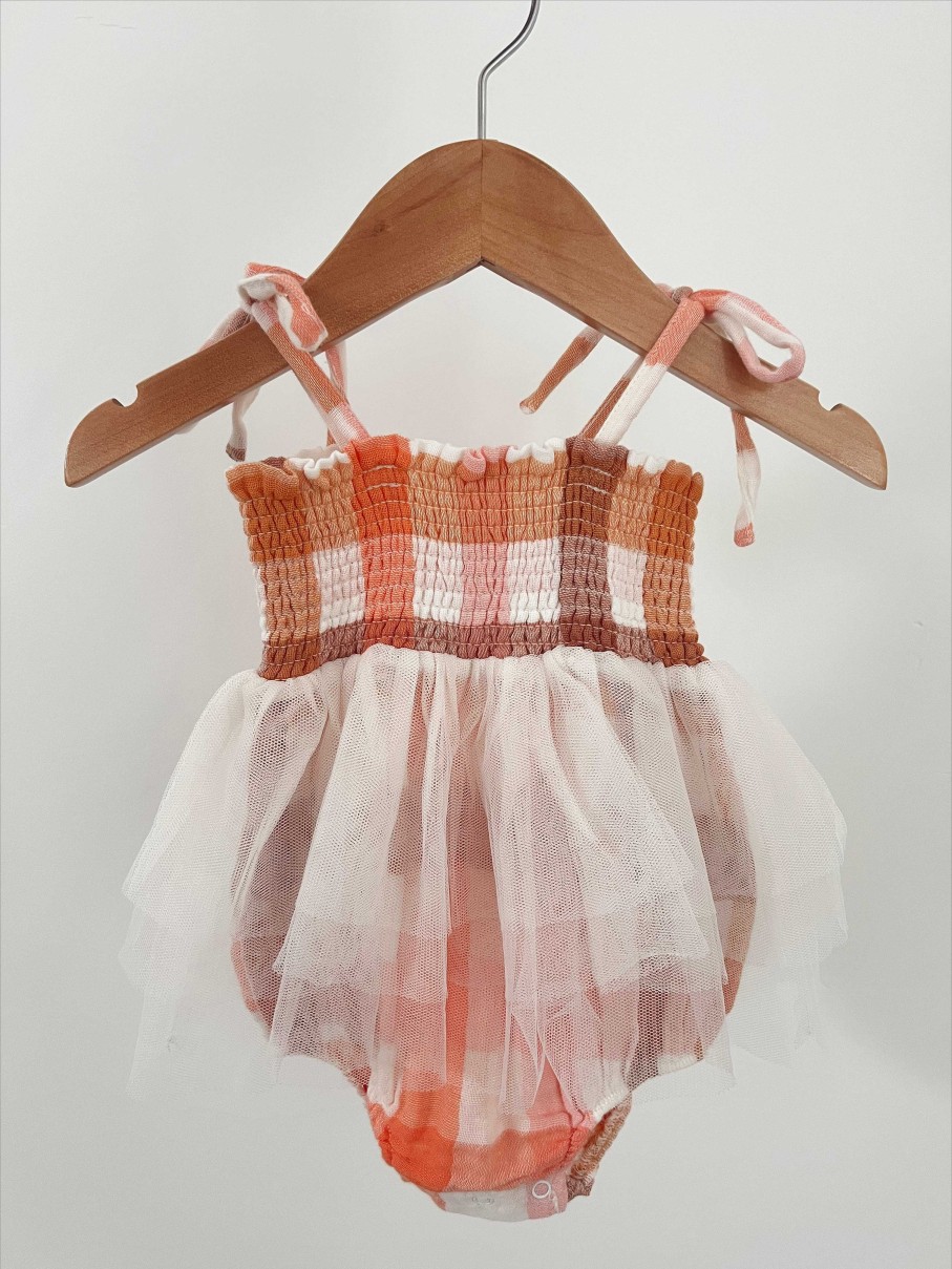 Girl Angel Dear | Muslin Tutu Bubble, Harvest Plaid