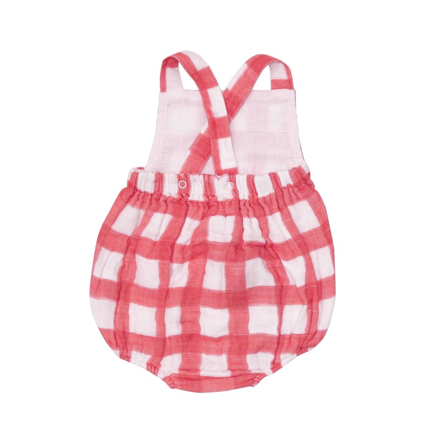 Boy Angel Dear | Retro Sunsuit, Painted Gingham Red