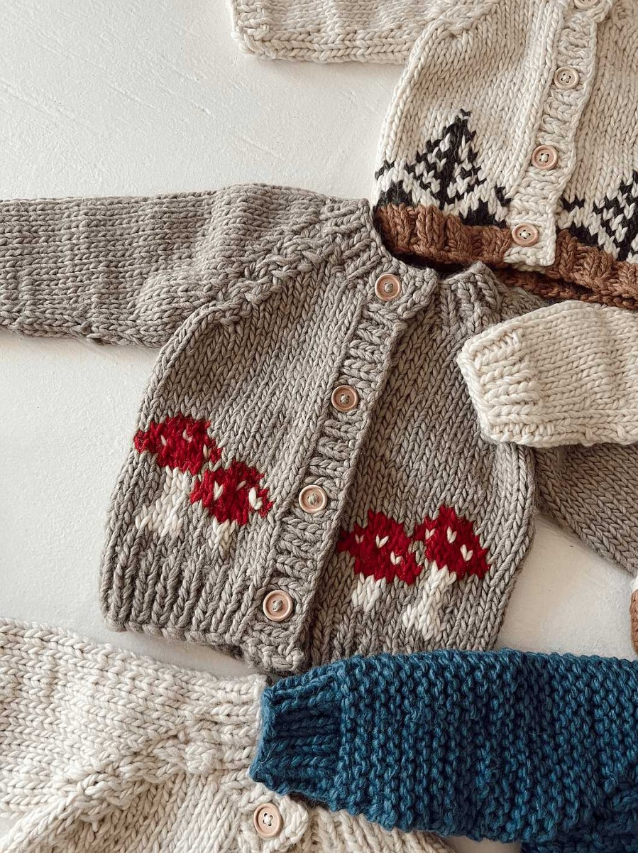 Boy Huggalugs | Mushroom Cardigan Knit Sweater