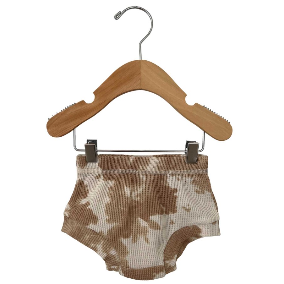 Boy SpearmintLOVE | Organic Cotton Waffle Shorts, Almond Tie Dye