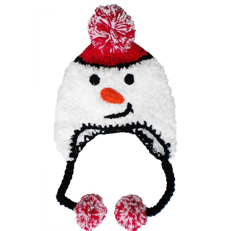 Accessories Huggalugs | Knit Earflap Hat, Snowman