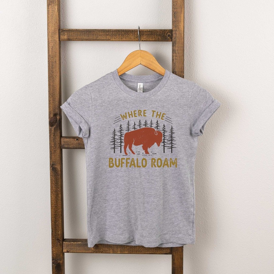 Boy The Juniper Shop | Where The Buffalo Roam Short Sleeve Tee, Heather Grey