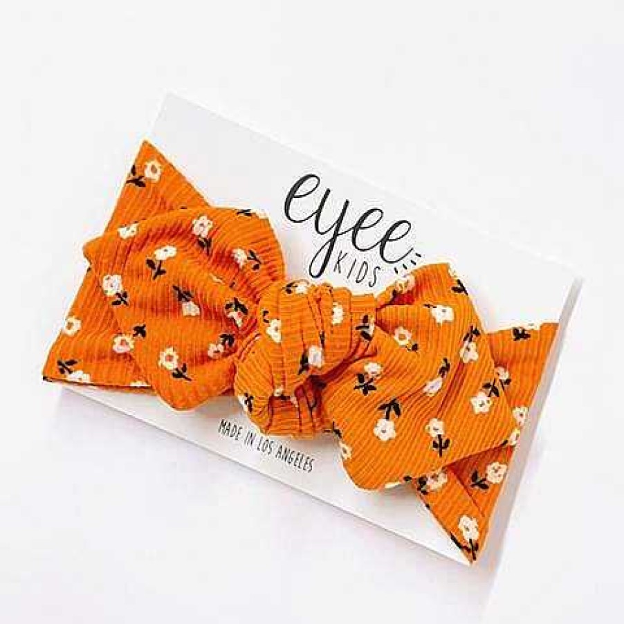 Girl Eyee Kids | Top Knot Headband, Ribbed Ochre Daisy