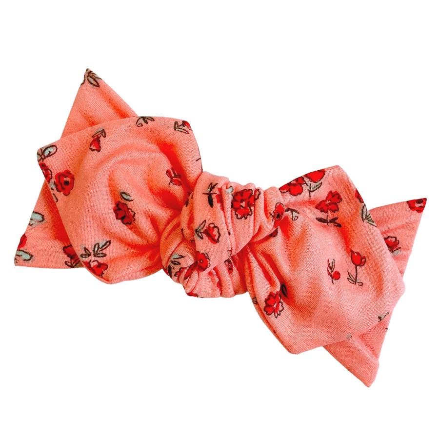 Girl Eyee Kids | Top Knot Headband, Coral Floral