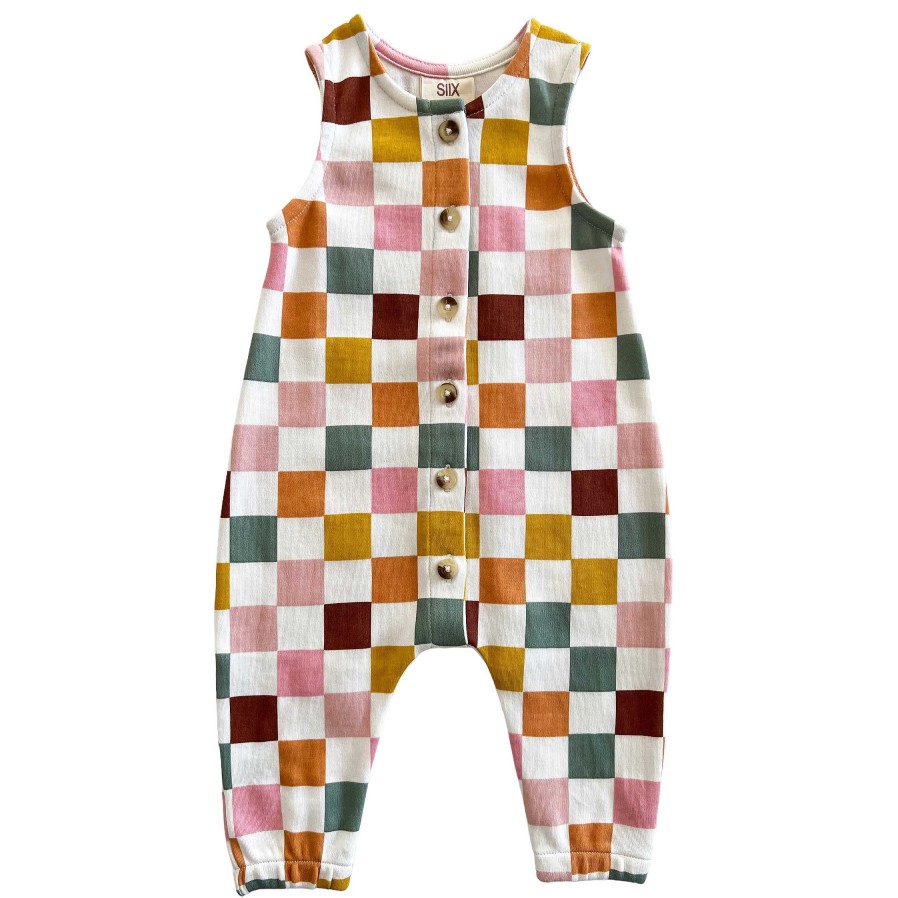 Girl SIIX Collection | Cake Pop Checkerboard / Organic Bay Jumpsuit