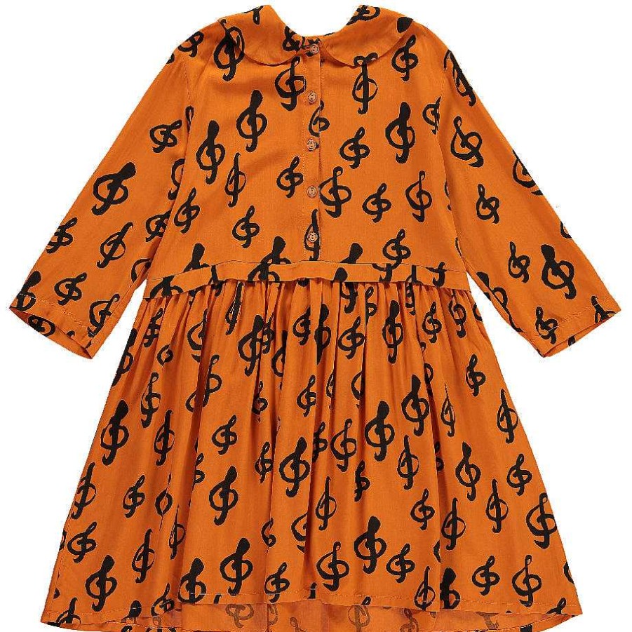 Girl Beau Loves | Oversized Collar Dress, Orange Music