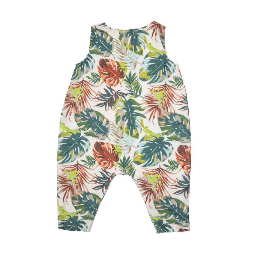 Boy Angel Dear | Sleeveless Romper, Tropical Tree Frog & Friends