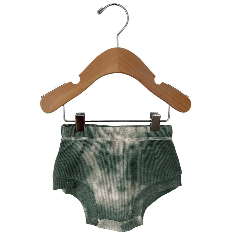 Boy SpearmintLOVE | Organic Cotton Waffle Shorts, Matcha Tie Dye