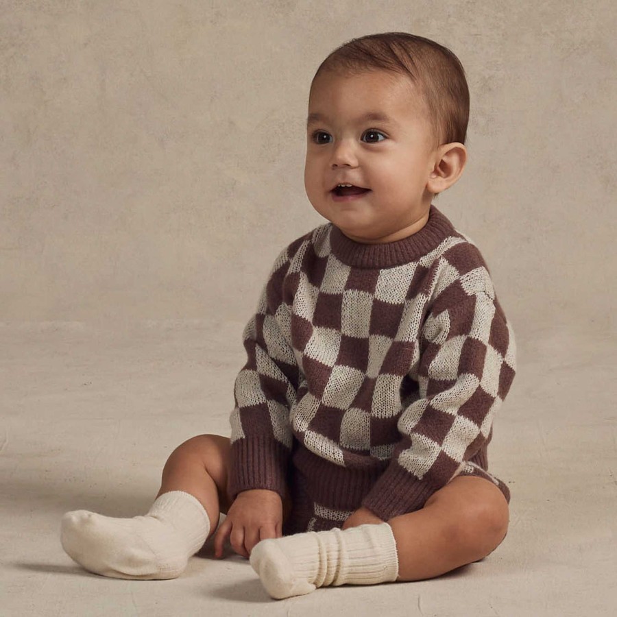 Boy Rylee & Cru | Rylee & Cru Knit Pullover, Plum Checker