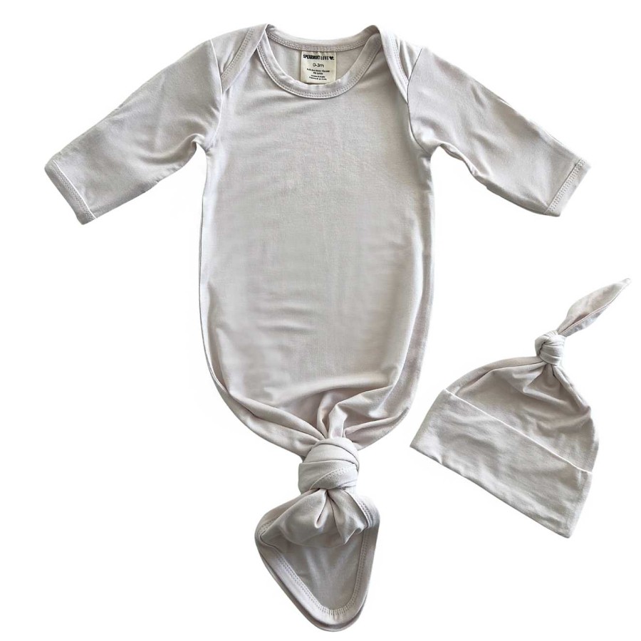 Boy SpearmintLOVE | Knotted Gown & Hat Set, Natural