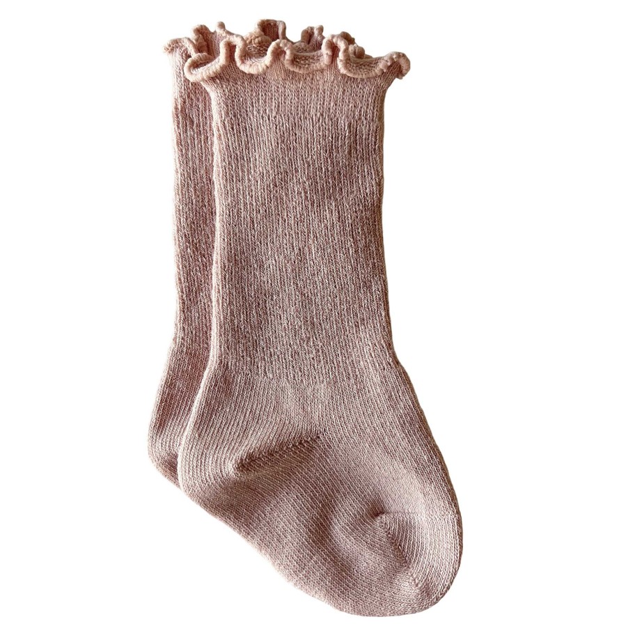 Accessories Sold by SpearmintLOVE | Lettuce Edge Socks, Pink