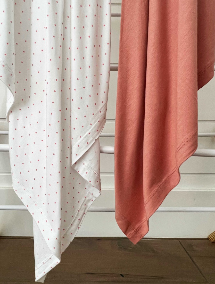 Baby Stuff SpearmintLOVE | Stretch Swaddle Blanket, Pink Polka Dot