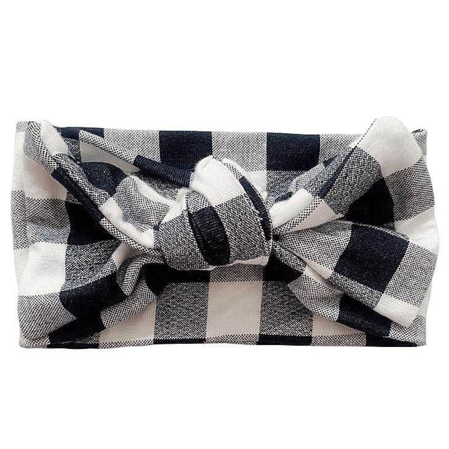 Girl SpearmintLOVE | Knot Bow, Black Plaid