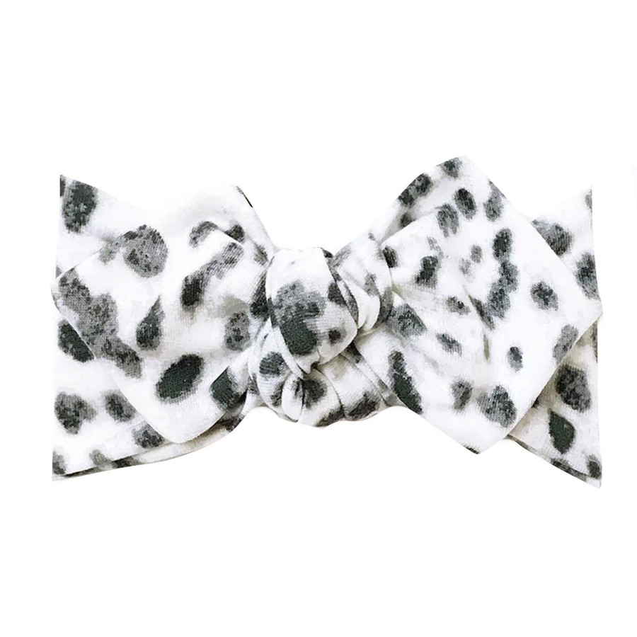 Girl Eyee Kids | Top Knot Headband, B/W Leopard