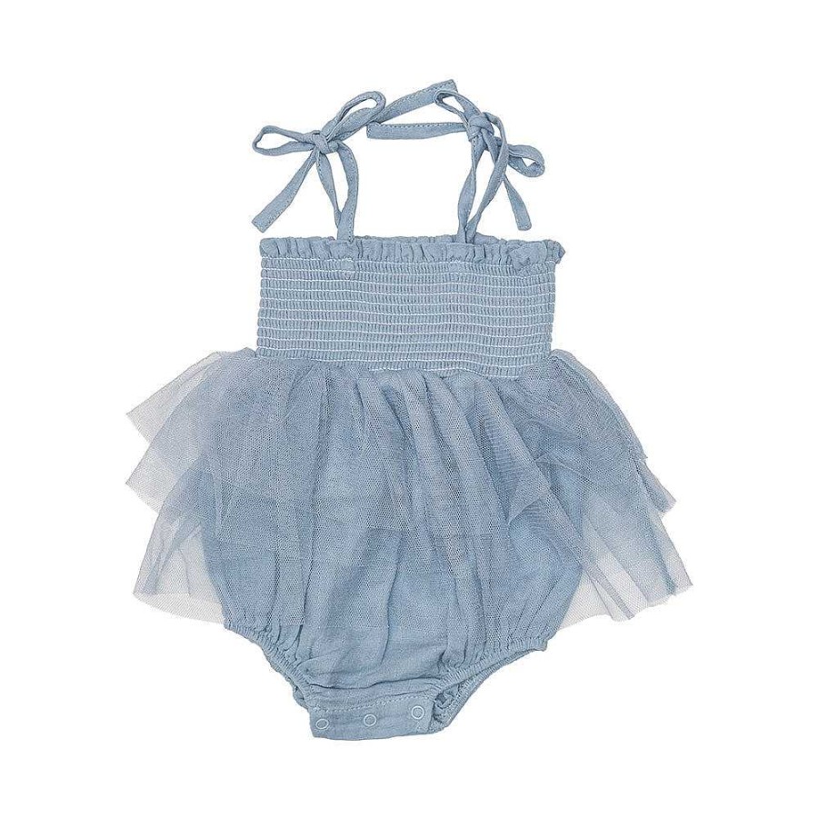 Girl Angel Dear | Muslin Tutu Bubble, Soft Chambray