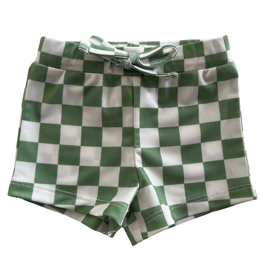 Boy SIIX Collection | Lime Checkerboard / Riviera Swim Short / Upf 50+