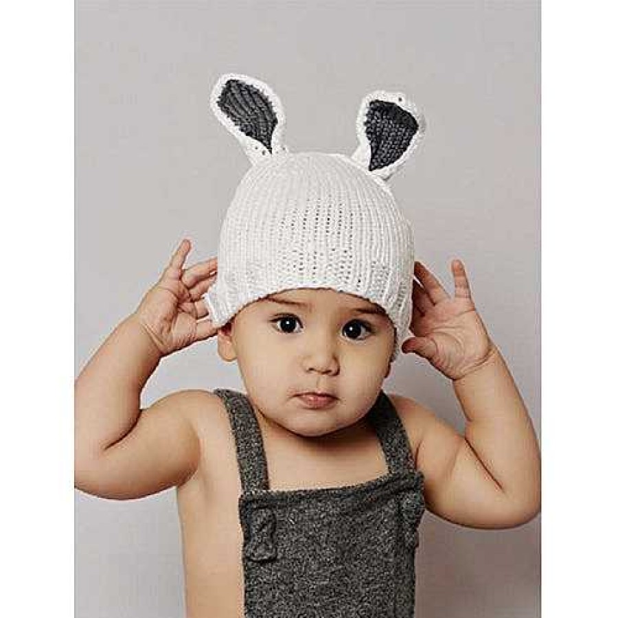 Accessories The Blueberry Hill | Bamboo Bunny Hat, White & Grey