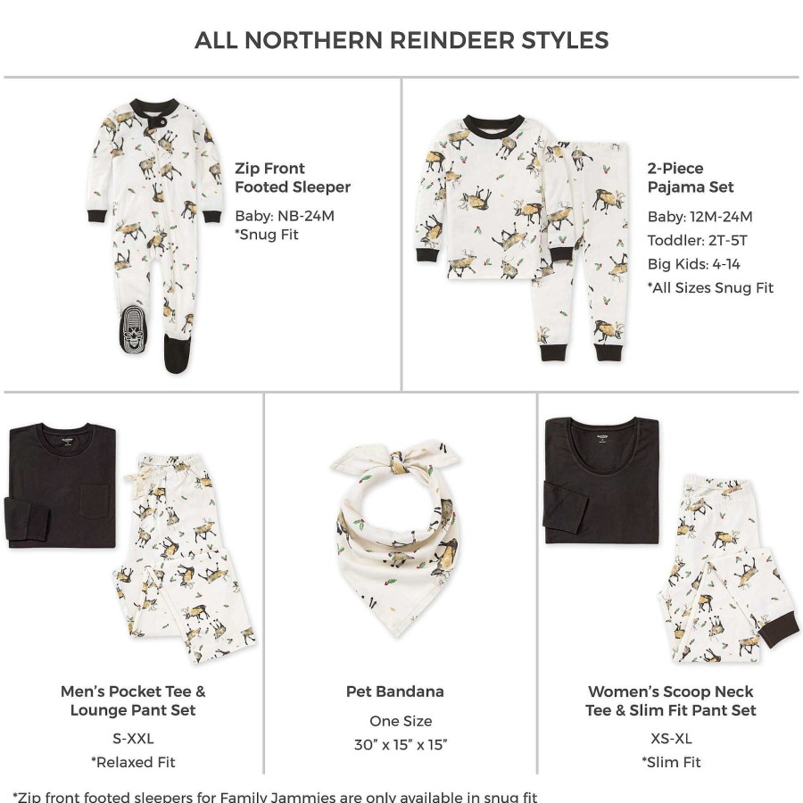 Girl Burt's Bees Baby | Adult Women'S Pajama Set, Northern Reindeer