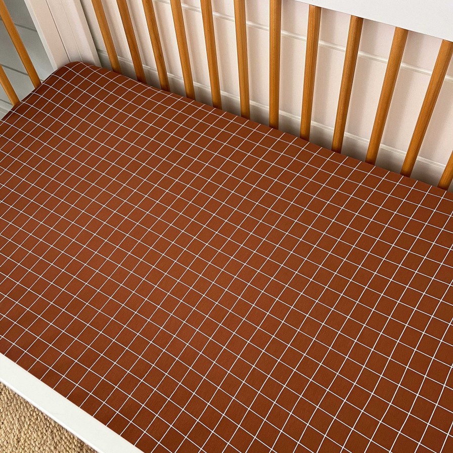 Baby Stuff SpearmintLOVE | Stretch Crib Sheet, Truffle Windowpane