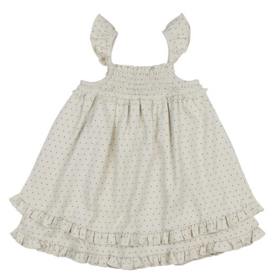 Girl L'ovedbaby | Smocked Summer Dress, Stone Dot