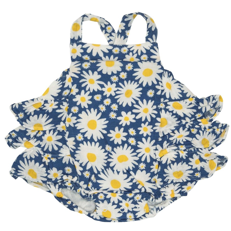 Girl Angel Dear | Ruffle Sunsuit, Daisy Days Blue