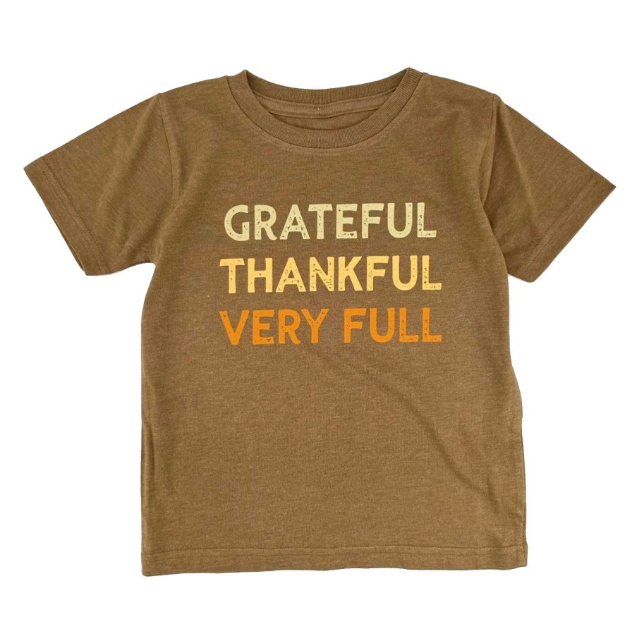 Boy The Wishing Elephant | Grateful Thankful Kids Tee, Harvest Brown