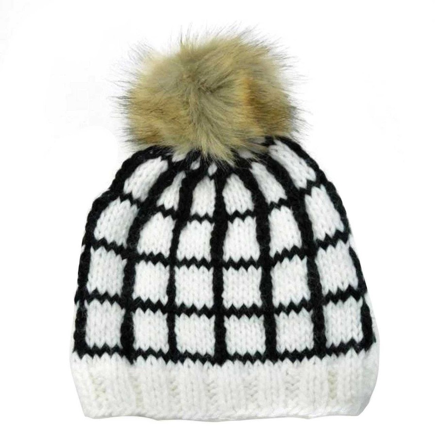 Accessories The Blueberry Hill | Windowpane Hat, White/Black