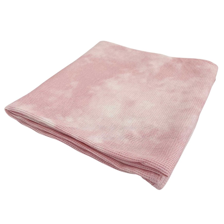 Baby Stuff SpearmintLOVE | Organic Cotton Waffle Swaddle Blanket, Ballet Pink Tie Dye