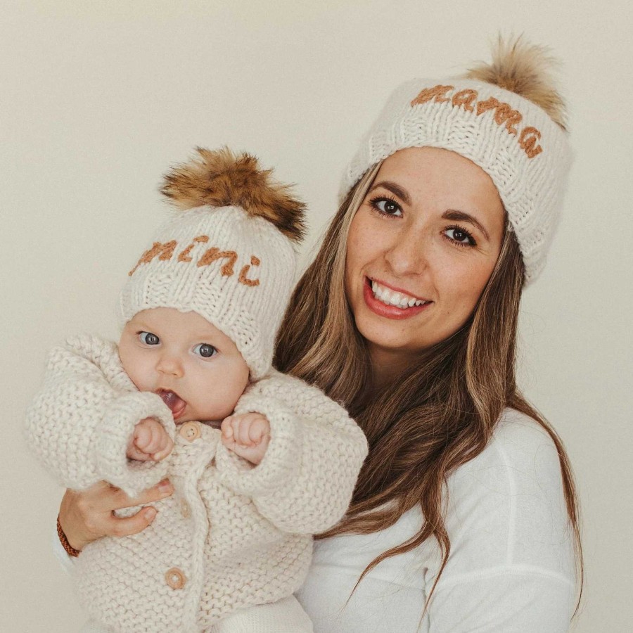 Accessories Huggalugs | Mini Knit Beanie, Pecan