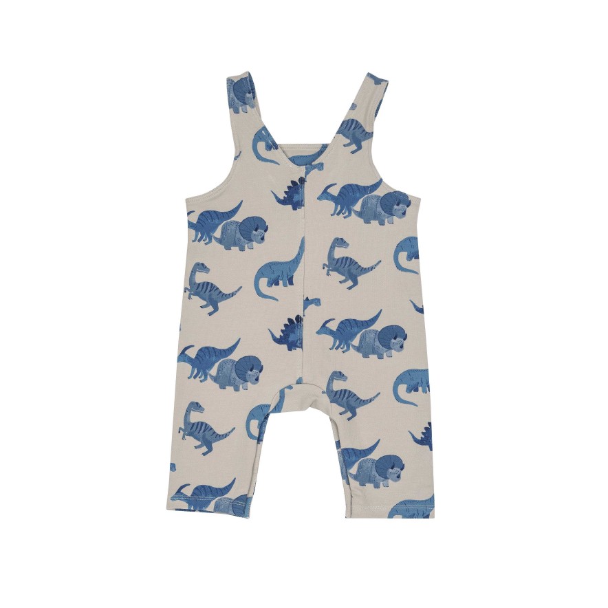 Boy Angel Dear | French Terry Overalls, Blue Dinos