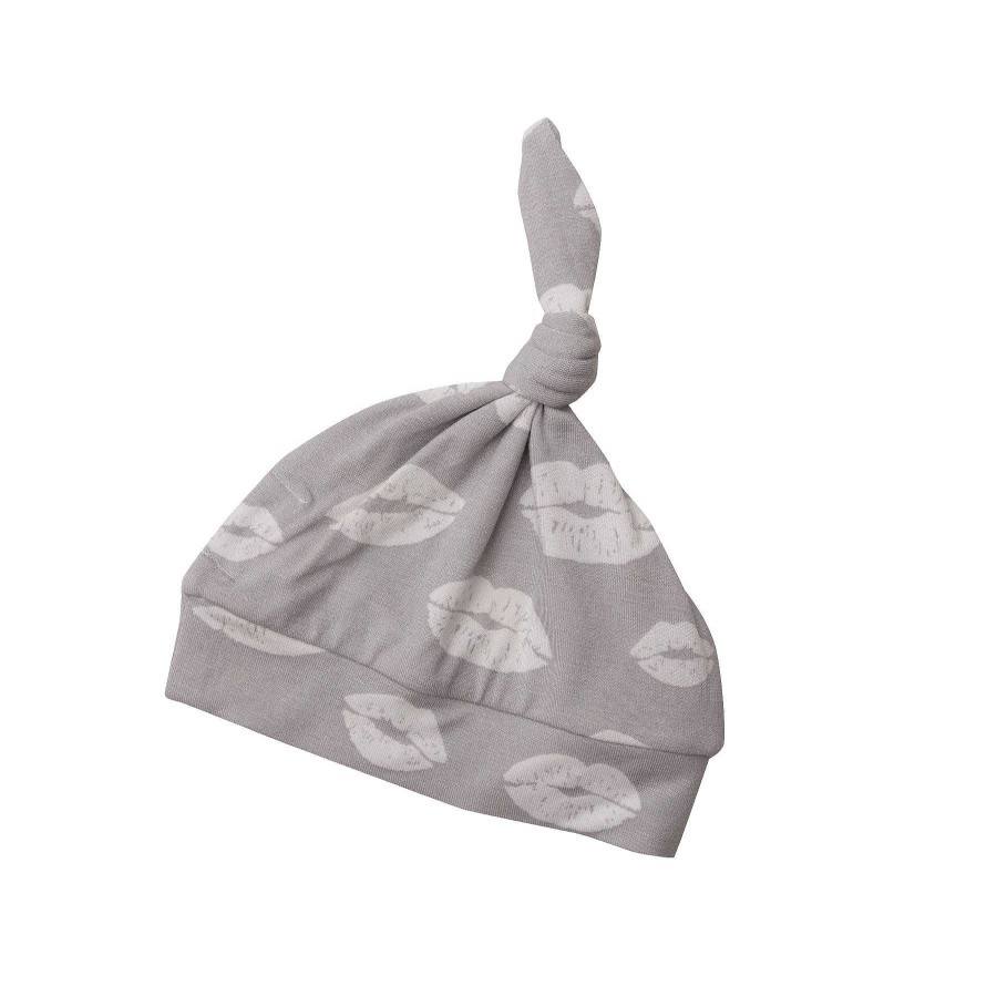 Accessories Angel Dear | Knot Beanie, Grey Kisses