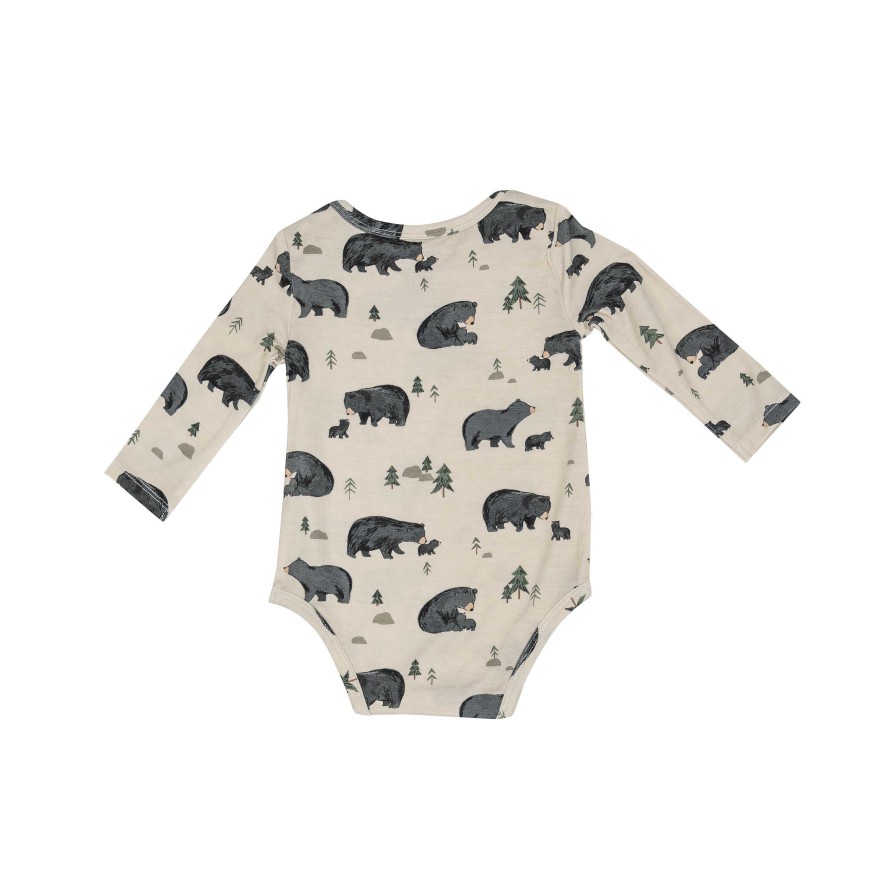 Boy Angel Dear | Long Sleeve Bodysuit, Black Bear