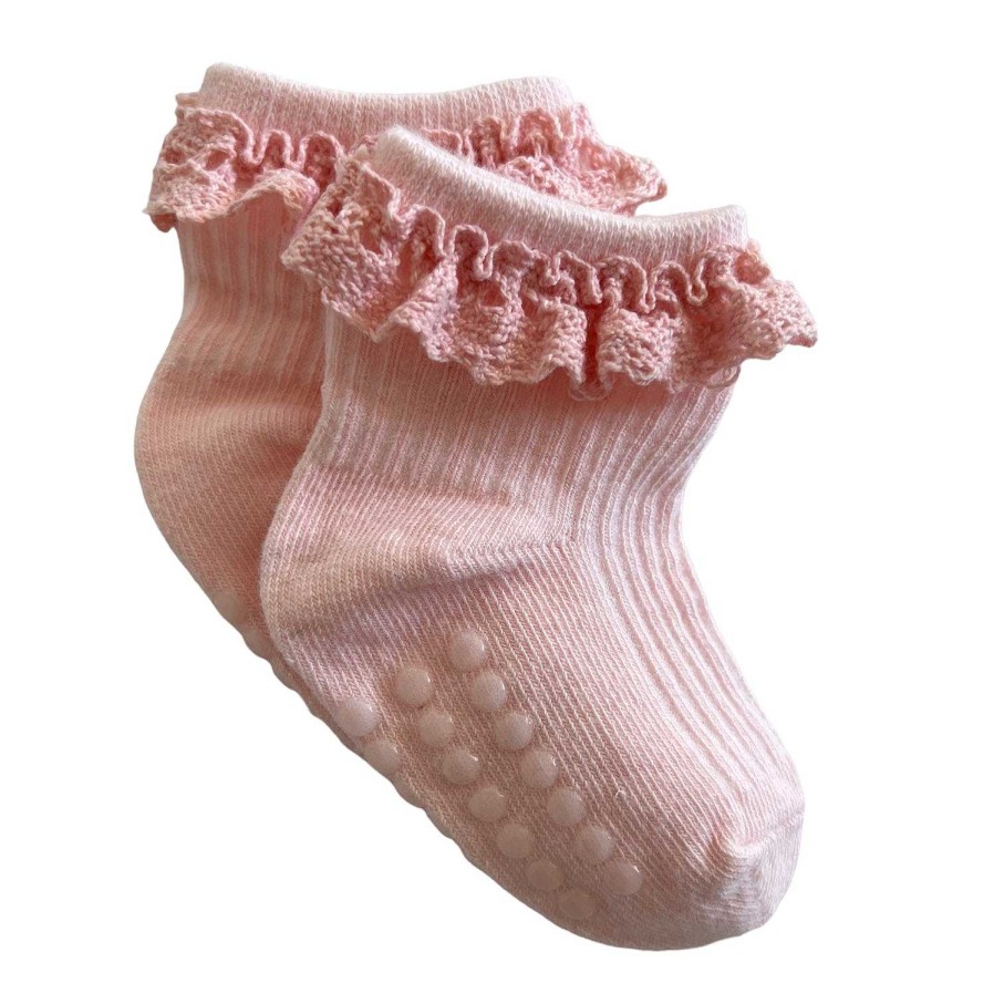 Accessories Sold by SpearmintLOVE | Everyday Ruffle Socks, Light Pink