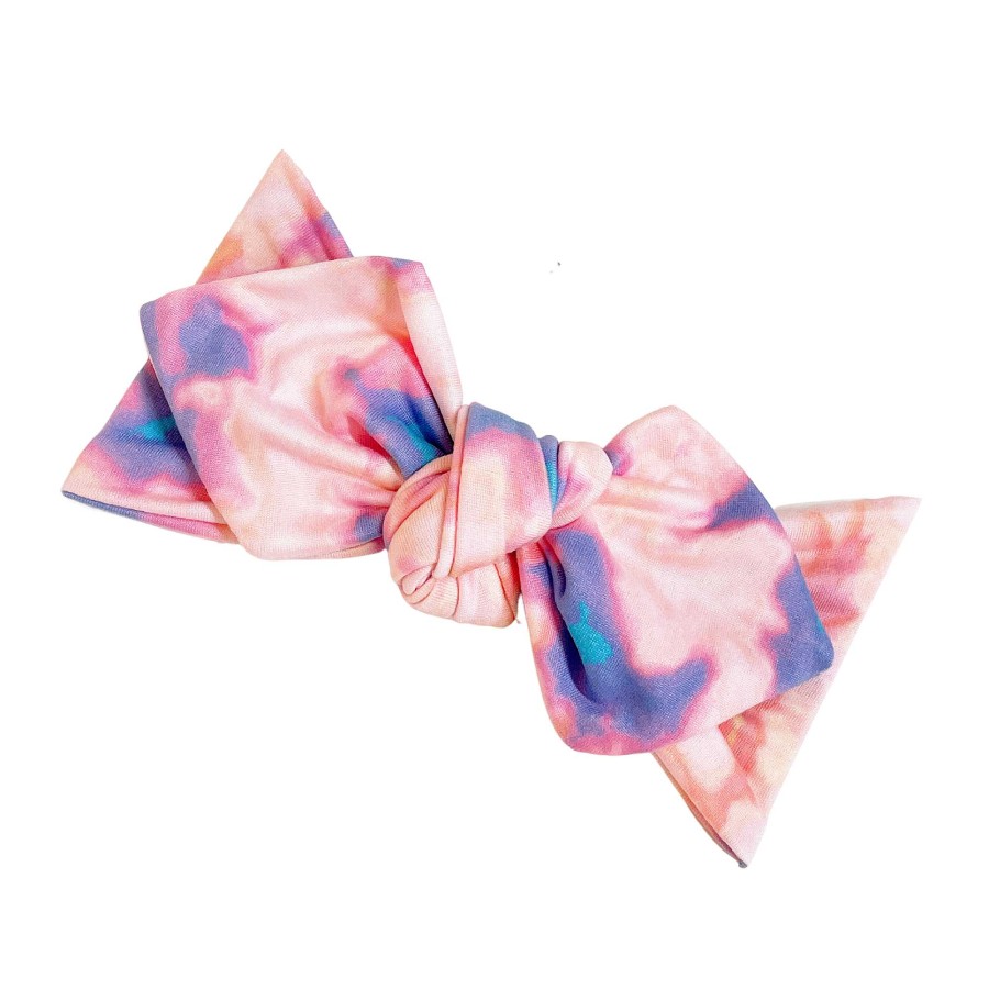 Girl Eyee Kids | Top Knot Headband, Electric Pink Tie Dye