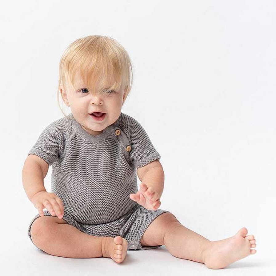 Boy Zestt | Organic Knit Shortall, Gray