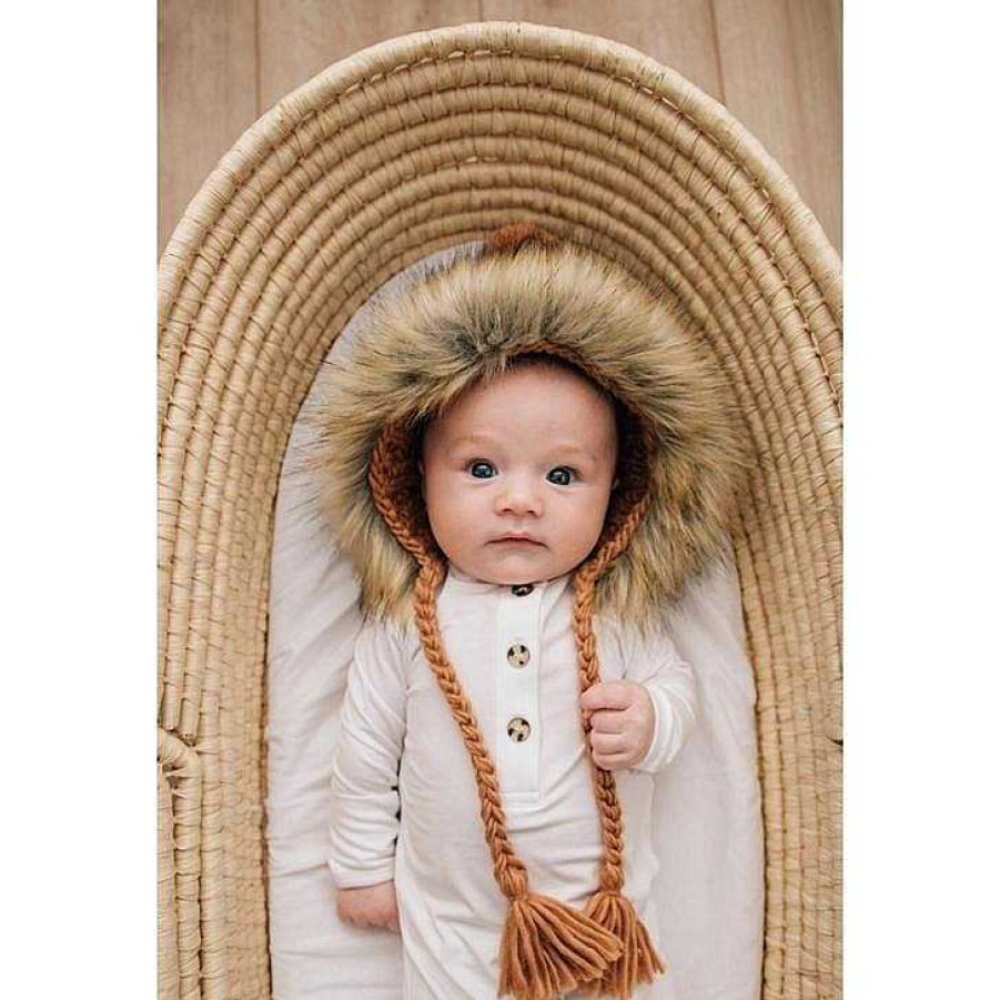 Accessories Huggalugs | Fur Trimmed Bonnet, Pecan