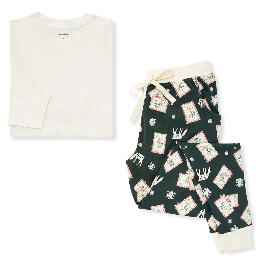 Girl Burt's Bees Baby | Adult Women'S Tee & Jogger Pajama Set, Letters To Santa