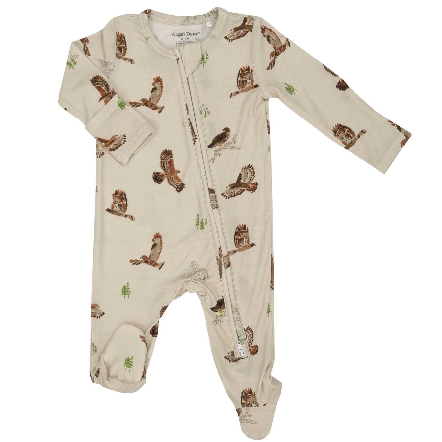 Boy Angel Dear | 2-Way Zip Footie, Hawks