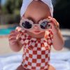 Girl SIIX Collection | Stracciatella Checkerboard / Isla Swimsuit / Upf 50+