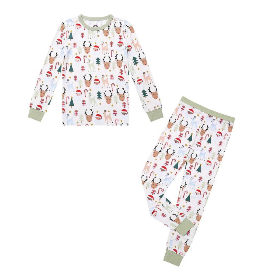 Girl Emerson and Friends | Bamboo 2-Piece Set, Santa & Friends