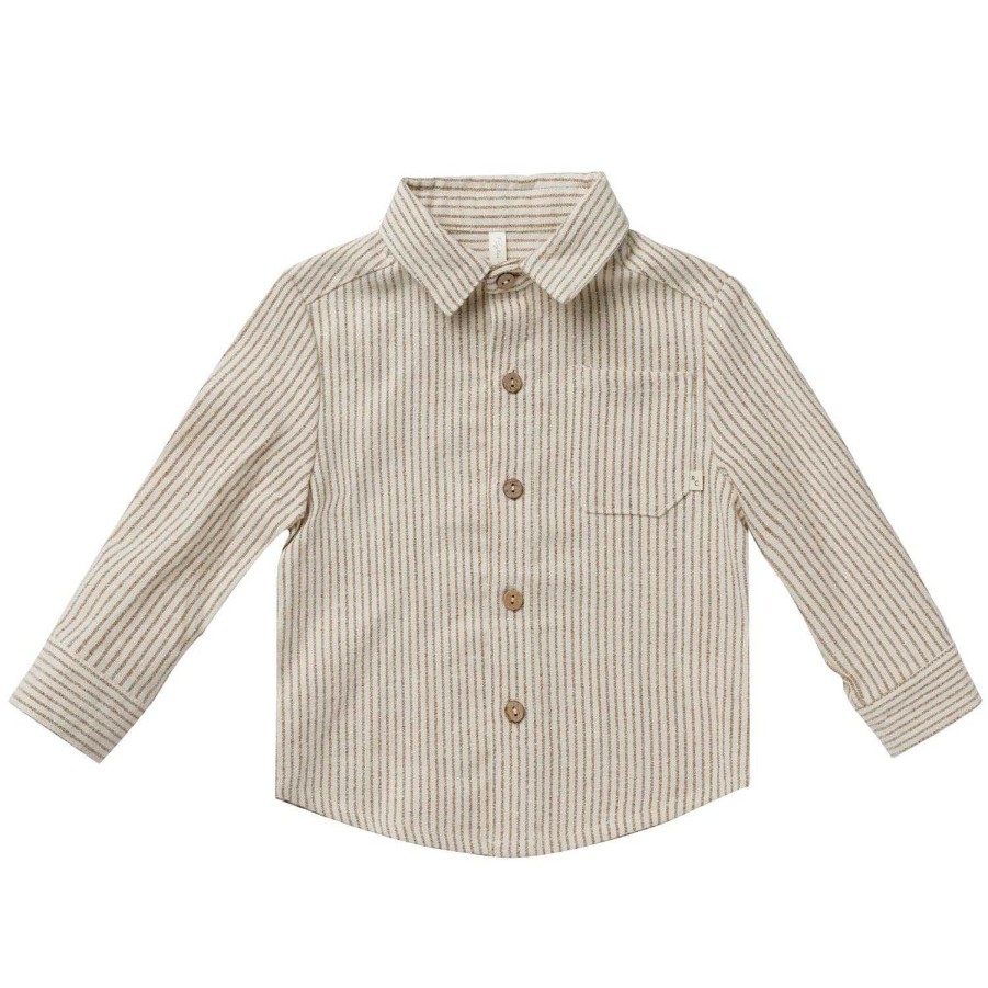 Boy Rylee & Cru | Rylee & Cru Long Sleeve Collared Shirt, Brass Stripe