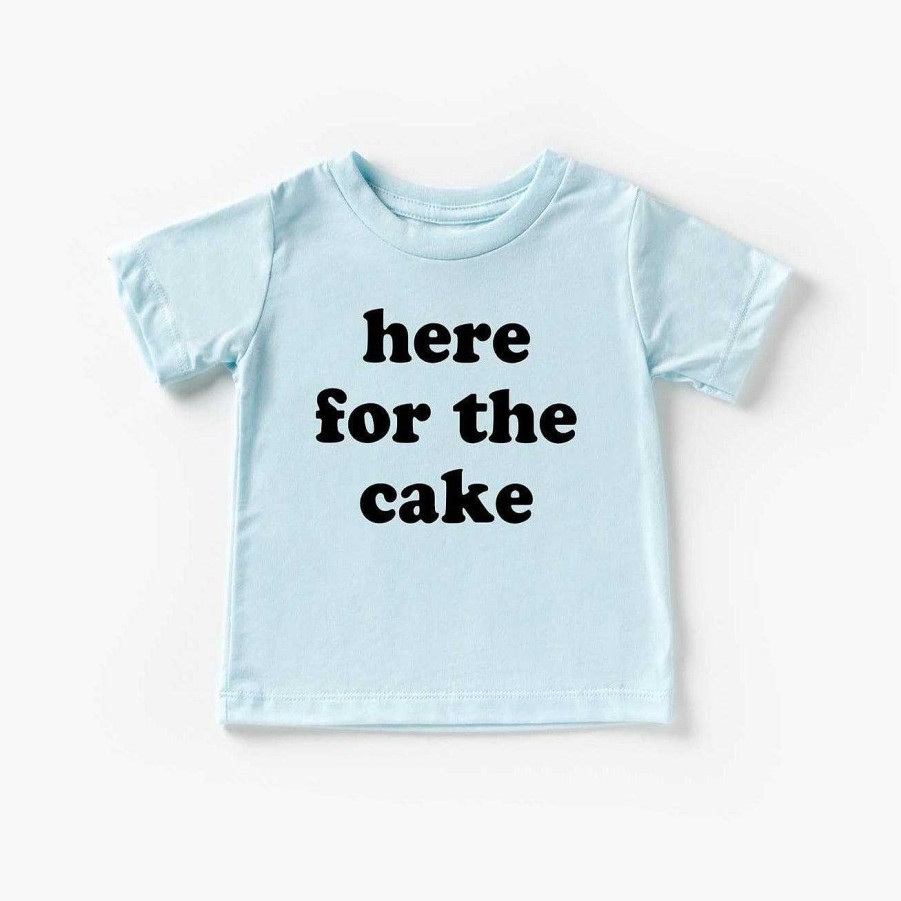 Boy Benny & Ray Apparel | Kid'S Graphic Short Sleeve Tee, Here For The Cake Ice Blue/Black