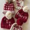 Accessories Huggalugs | Buffalo Check Fur Pom Hat, Festive